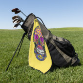 Paarse Mosa Sugar Skull Zombie Undode Golfhanddoek (Groen)