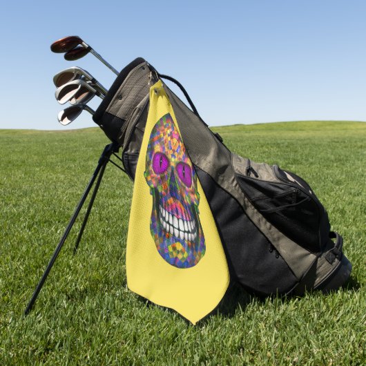 Paarse Mosa Sugar Skull Zombie Undode Golfhanddoek (Groen)