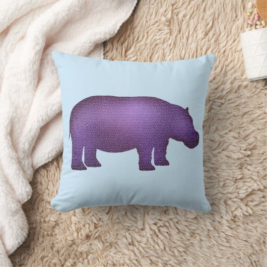 Paarse Mosaic Hippo Kussen (Deken)