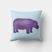 Paarse Mosaic Hippo Kussen (Achterkant)