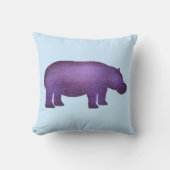 Paarse Mosaic Hippo Kussen (Voorkant)