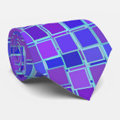 Paarse Mosaic Squares Tegel Pattern Stropdas (Opgerold)