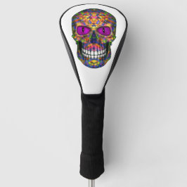 Paarse Mosaic Sugar Skull Zombie Driver Hoesjes Golfheadcover
