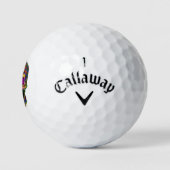 Paarse Mosaic Sugar Skull Zombie Golf Balls Golfballen (Logo)