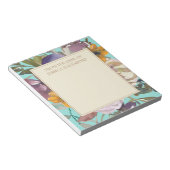 Paarse mosterdgeel eiwit Blauwgroen hout van burea Notitieblok (Schuin)