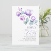 Paarse mosterdkalk Elegant Minimaal Vrijgezellenfe Kaart (Staand voorkant)