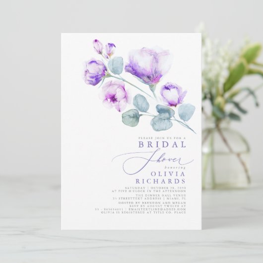 Paarse mosterdkalk Elegant Minimaal Vrijgezellenfe Kaart (Staand voorkant)