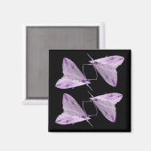 Paarse Moth Art Magnet (Voorkant / Achterkant)