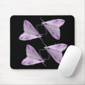 Paarse Moth Art Mousepad Muismat (Met muis)