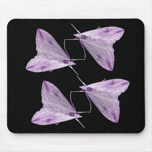 Paarse Moth Art Mousepad Muismat (Voorkant)