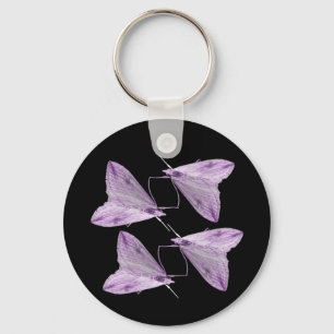 Paarse Moth Art Sleutelhanger