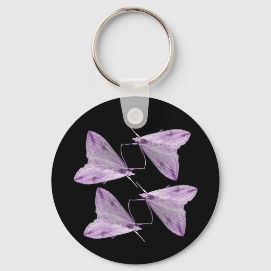 Paarse Moth Art Sleutelhanger (Voorkant)
