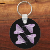 Paarse Moth Art Sleutelhanger (Voorkant)
