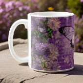 Paarse Moth en Floral Ephemera Custom Koffiemok