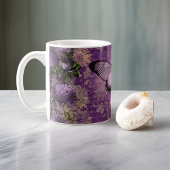 Paarse Moth en Floral Ephemera Custom Koffiemok