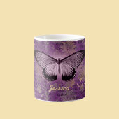 Paarse Moth en Floral Ephemera Custom Koffiemok