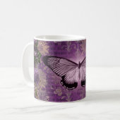  Paarse Moth en Floral Ephemera Koffiemok (Voorkant links)