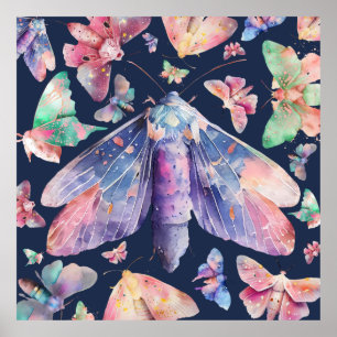 Paarse Moth Poster