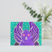 Paarse Mothman-ansichtkaart Briefkaart (Staand voorkant)