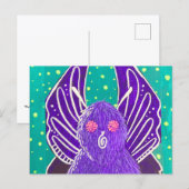 Paarse Mothman-ansichtkaart Briefkaart (Voorkant / Achterkant)