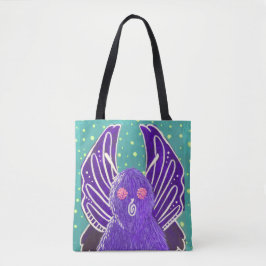 Paarse Mothman-tas Tote Bag