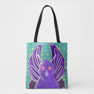 Paarse Mothman-tas Tote Bag