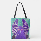 Paarse Mothman-tas Tote Bag (Achterkant)
