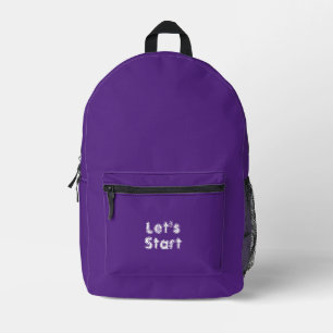 Paarse motivatietasontwerp voor kinderen bedrukte rugzak