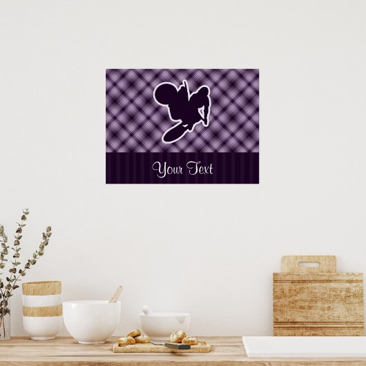 Paarse Motocross Whip Poster (Keuken)