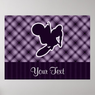 Paarse Motocross Whip Poster