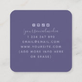 Paarse motorfase Lunar Energy Healer Spiritueel Vierkante Visitekaartje (Achterkant)