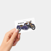 Paarse motorillustratie met zijspan badge (Handheld)