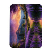 Paarse Mountain Valley Sunrise Magneet (Verticaal)