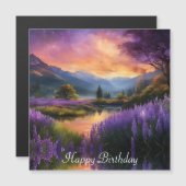 Paarse Mountain Valley Sunrise Verjaardag (Voorkant / Achterkant)
