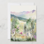 Paarse Mountain Wildflower huwelijksuitnodiging Kaart (Achterkant)