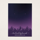 Paarse Mountains Skyline Handmade Earring Display Visitekaartje (Achterkant)