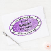 Paarse mousserende glitteretiketten van shimmery ovale sticker (Envelop)