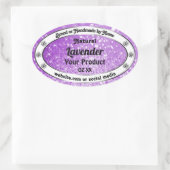 Paarse mousserende glitteretiketten van shimmery ovale sticker (Tas)