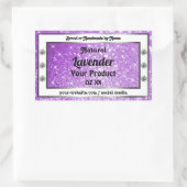 Paarse mousserende glitteretiketten van shimmery rechthoekige sticker (Tas)