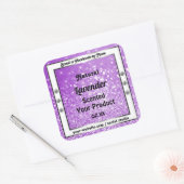 Paarse mousserende glitteretiketten van shimmery vierkante sticker (Envelop)