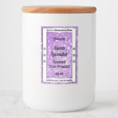 Paarse mousserende glitteretiketten van shimmery voedselcontainer etiket (Voorkant)