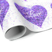 Paarse mousserende harsen, liefdesgraffiti-valenti cadeaupapier (Rol Hoek)