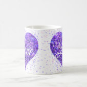 Paarse mousserende harsen, liefdesgraffiti-valenti koffiemok (Center)