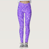 Paarse mousserende leggings van het glitterpatroon (Voorkant)