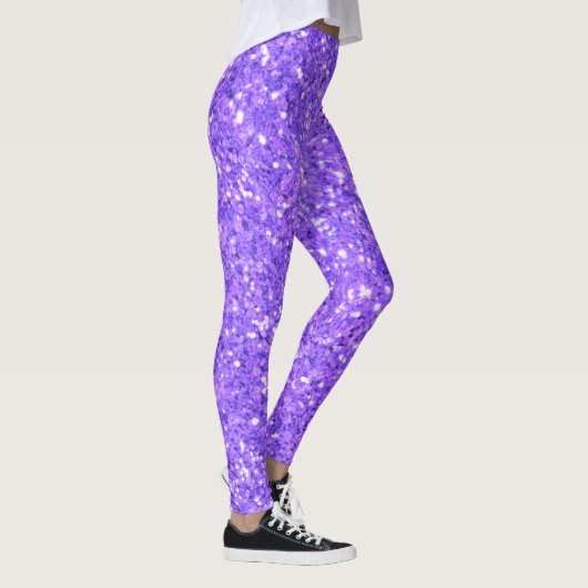 Paarse mousserende leggings van het glitterpatroon (Rechts)