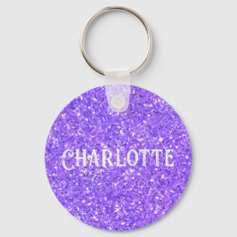 Paarse mousserende sleutelhanger van het glitterpa
