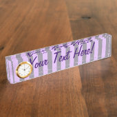 Paarse move-druivenstripes decor naambordje (Zijkant)