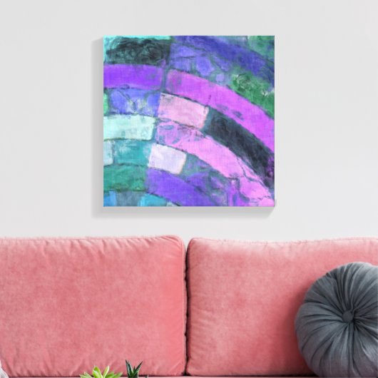 Paarse mozaïek canvas afdruk (Insitu (Woonkamer))
