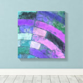 Paarse mozaïek canvas afdruk (Insitu (Houten vloer))