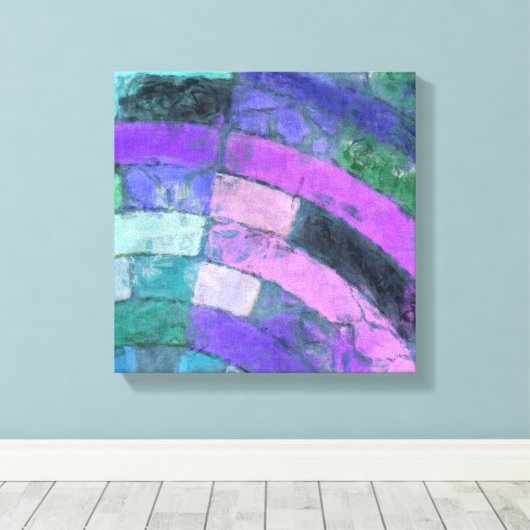 Paarse mozaïek canvas afdruk (Insitu (Houten vloer))